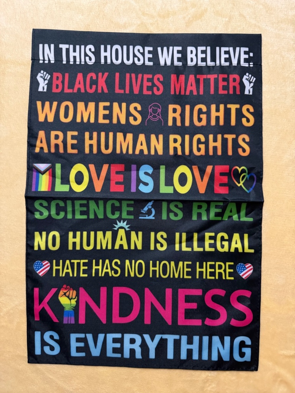 Inclusive In This House We Believe Garden Flag 12”x18”
